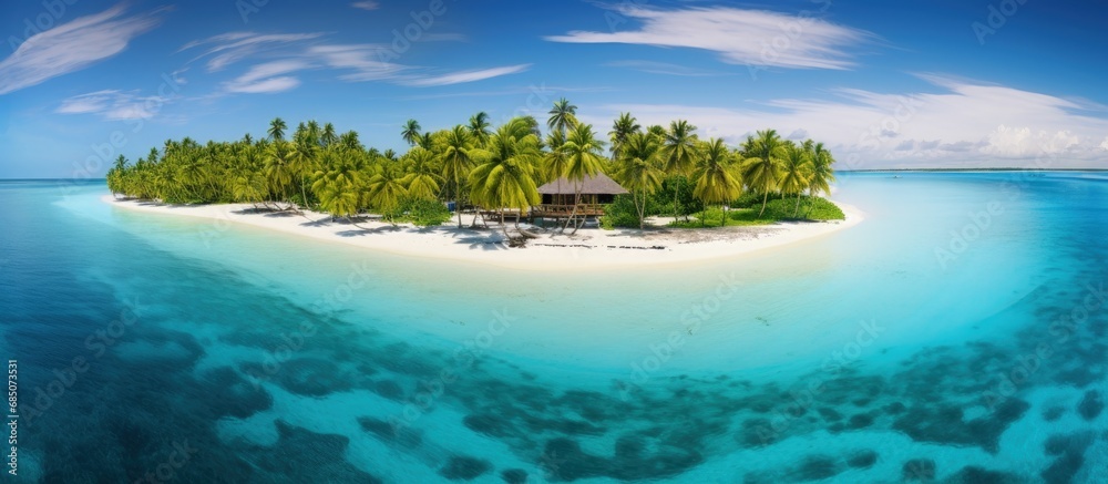 Drone captures amazing views of the beautiful Maldives showcasing its coastal wonders and unmatched paradise copy space image Drone captures amazing views of the beautiful Maldives showcasing its coastal wonders and unmatched paradise copy space image