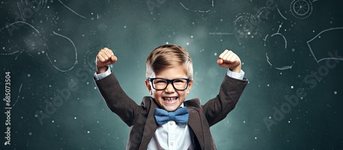 Joyful young student standi...