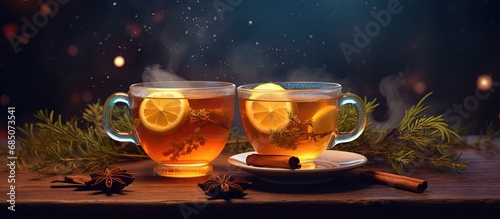 Healing hot tea made with l...