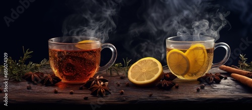 Healing hot tea made with l...