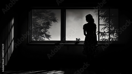 A womans silhouette