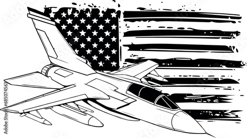 outline of jet fighter vector illustration design