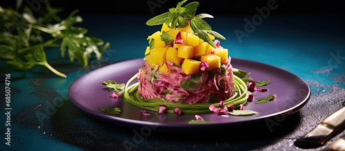 Gourmet tuna salad with man...