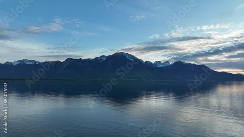 Beautiful evening mountain view, Switzerland