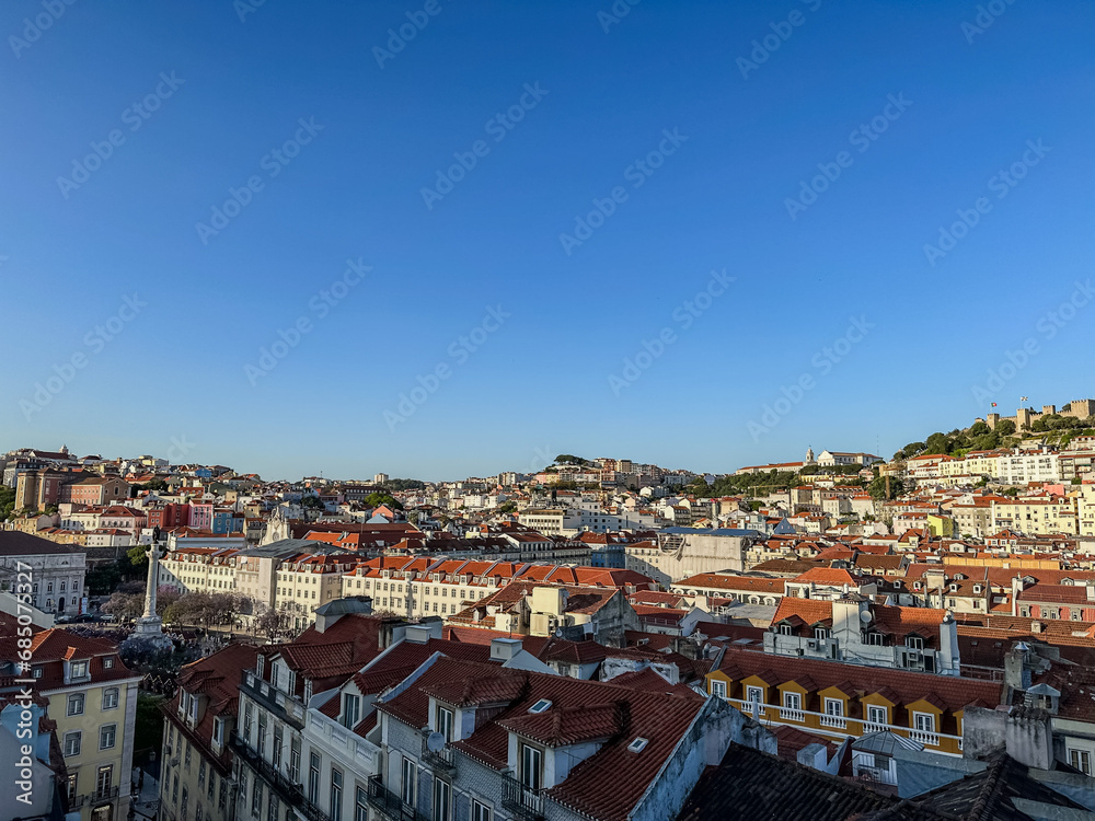 Panoramic View from the Elevador de Santa Justa in Lisbon, Portugal
