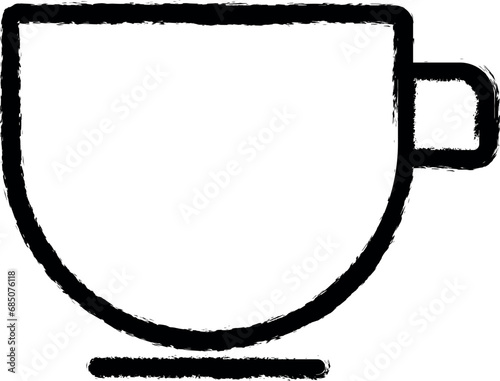 a cup simple line vector icon in grunge style