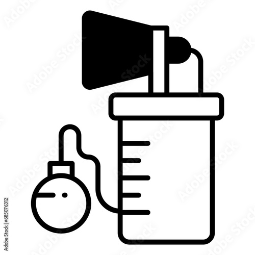 breast pump solid glyph icon illustration