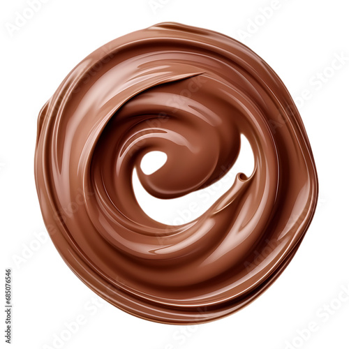 Chocolate butter swirl isolated on transparent background
