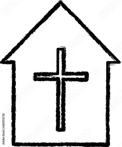funeral home sign vector icon in grunge style
