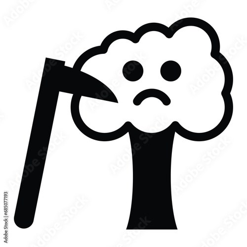 Ecology. Deforestation icon vector illustration