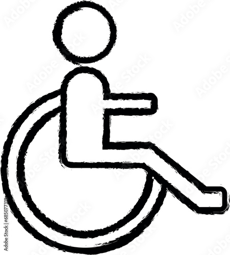 wheelchair sign vector icon in grunge style