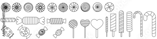 Pepermint Candy icon vector set. Sweet illustration sign collection. Candy symbol. Dessert logo.