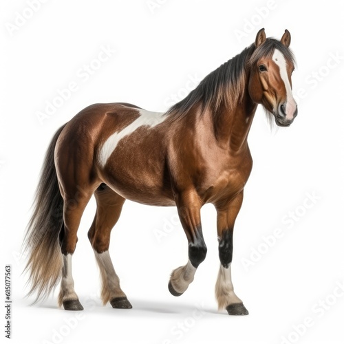 Beautiful full body view horse on white background  isolated  professional animal photo