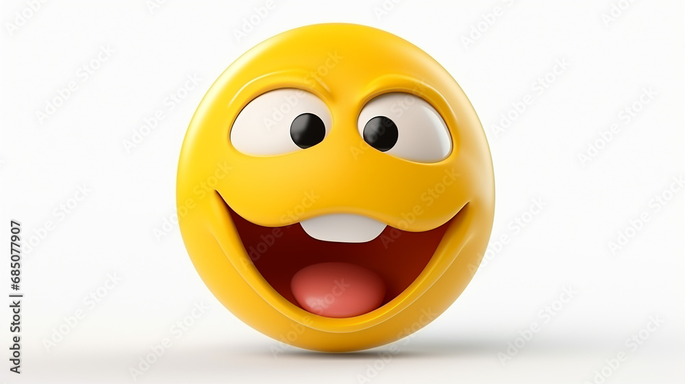 Fototapeta premium 3D rendering Shouting emoji on white isolated background