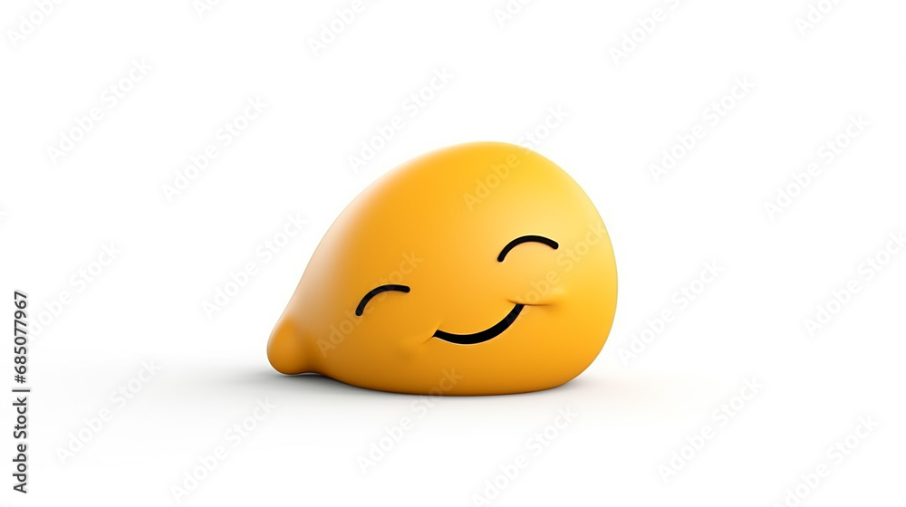 Fototapeta premium 3D rendering Sleepy emoji on white isolated background sleepy with smile