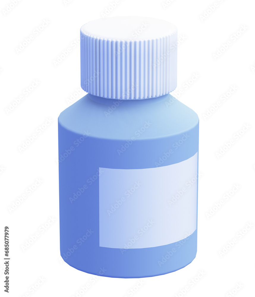 Plastic medicine jar with medicines. The concept of pharmaceutical pills for health and medicine, medical care and healthcare. 3d render illustration Plastic medicine jar with medicines. The concept of pharmaceutical pills for health and medicine, medical care and healthcare. 3d render illustration