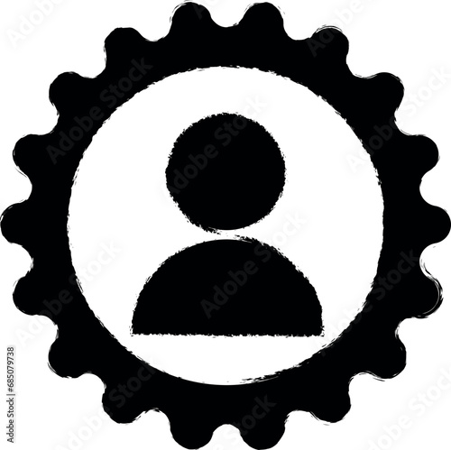 contact setup vector icon in grunge style
