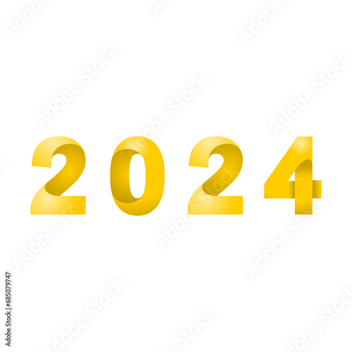 The 2024 logo with a gold theme is simple and attractive