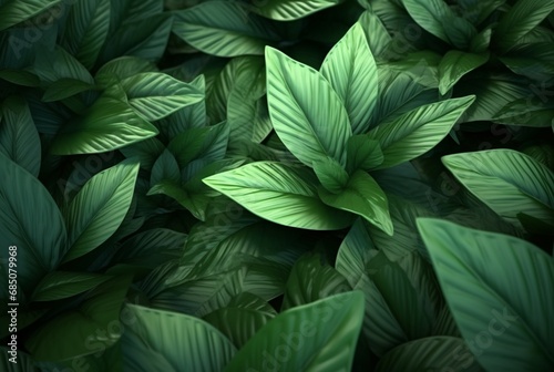 fresh green leaves abstract background. generative ai