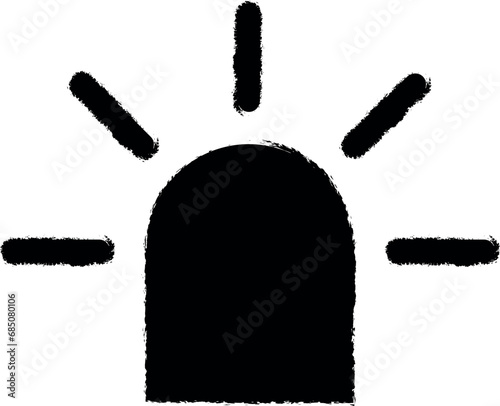 siren vector icon in grunge style