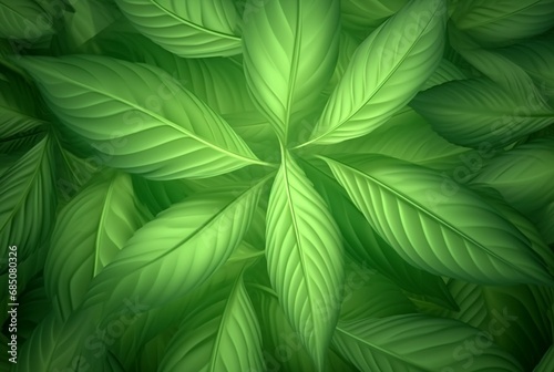 fresh green leaves abstract background. generative ai