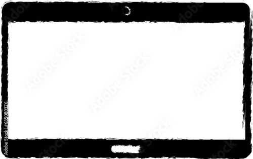 the tablet vector icon in grunge style