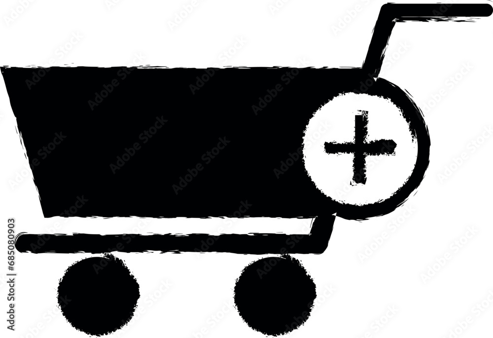 add cart vector icon in grunge style add cart vector icon in grunge style