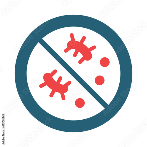 Antibacterial Glyph Two Color Icon Design