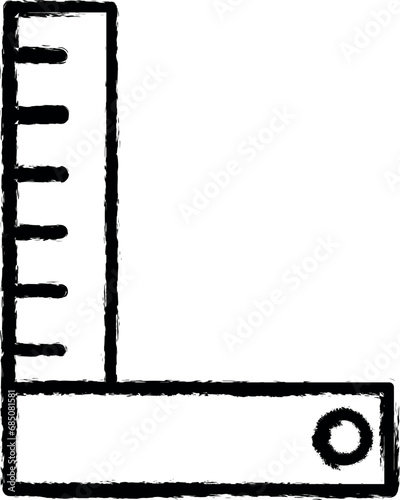 ruler vector icon in grunge style
