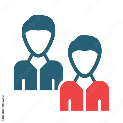 Coworker Glyph Two Color Icon Design