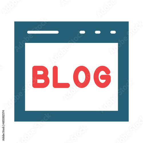 Blog Glyph Two Color Icon Design