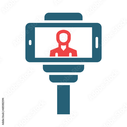 Vlogger Glyph Two Color Icon Design