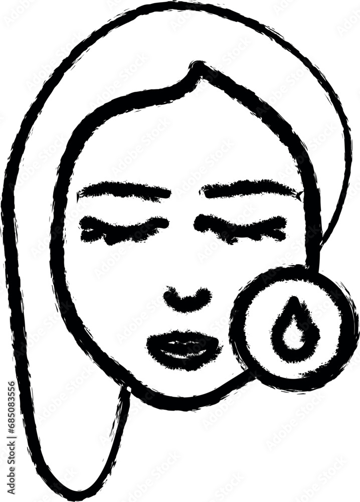 Woman, make-up, skin vector icon in grunge style Woman, make-up, skin vector icon in grunge style