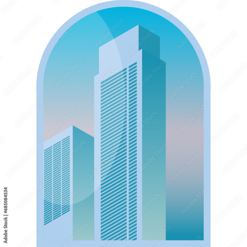 Skyscraper building vector business city flat icon Skyscraper building vector business city flat icon