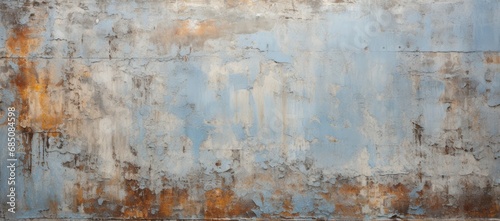 The Artistic Decay: A Rusted Metal Wall with Faded Blue and Vibrant Orange Paint
