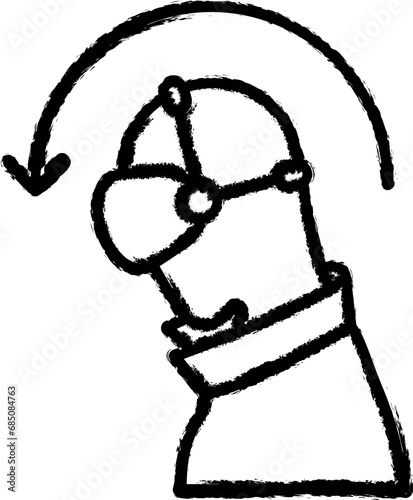 Augmented reality, vr, man, incline vector icon in grunge style