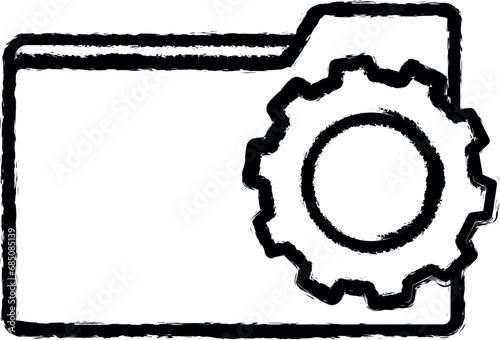 folder setup vector icon in grunge style