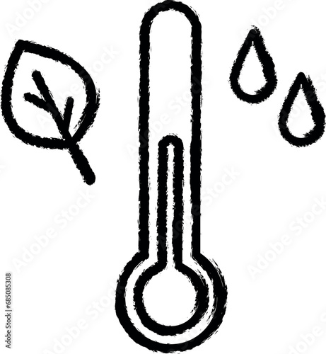 lowering temperature vector icon in grunge style