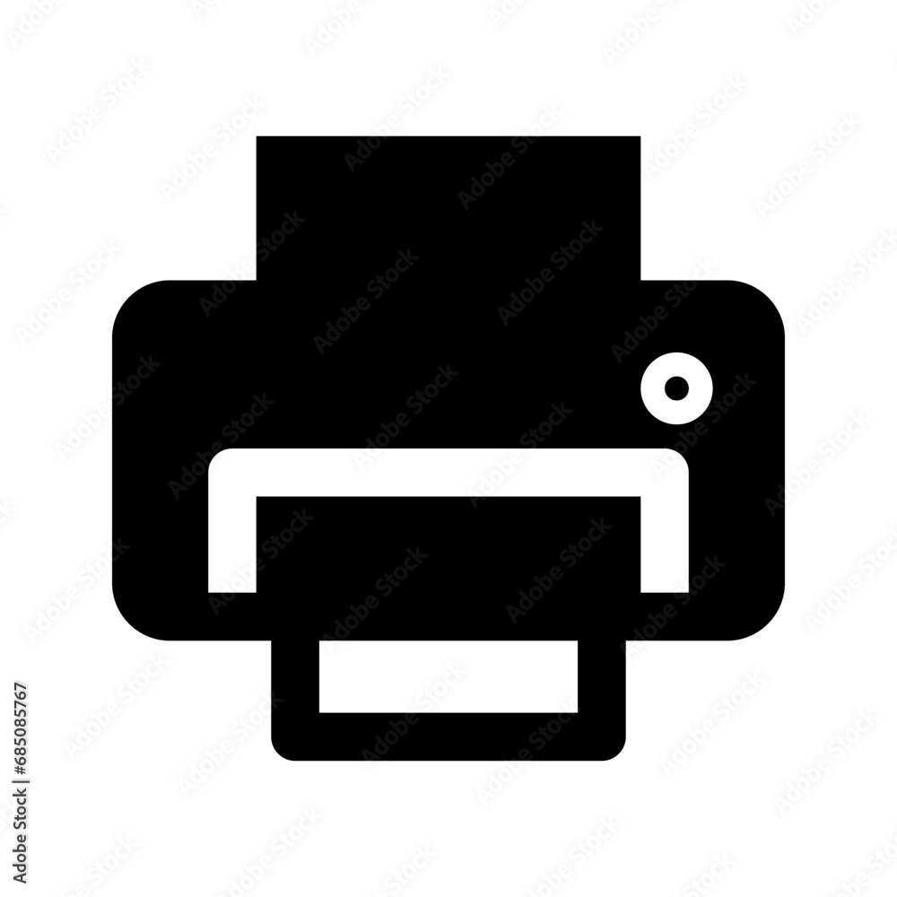 Printer Icon Vector. Flat Style. Black on White Illustration. Printer Icon Vector. Flat Style. Black on White Illustration.