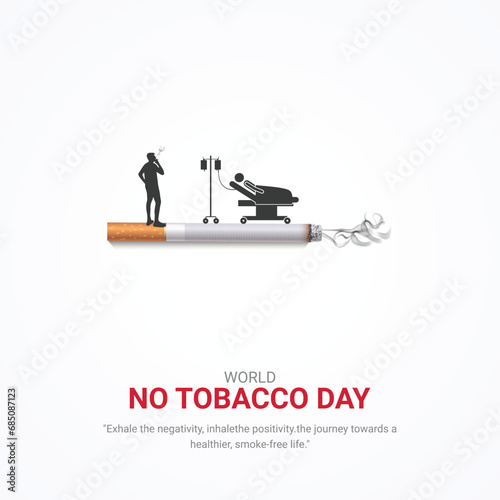 World No Tobacco Day. Cigarette banned no smoking creative design