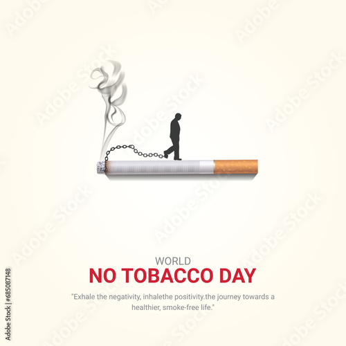 World No Tobacco Day. Cigarette banned no smoking creative design