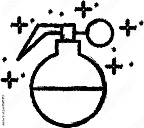 Grenade weapons vector icon in grunge style