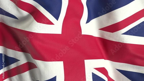 4K UK, United Kingdom, Great Britain Full Screen Waving Flag photo