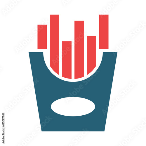 Fries Glyph Two Color Icon Design