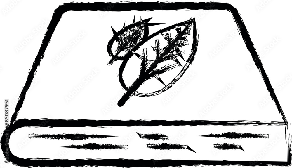 Nature, book vector icon in grunge style