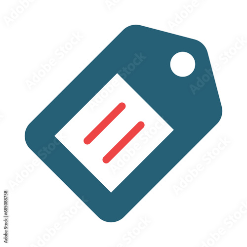 Tag Glyph Two Color Icon Design