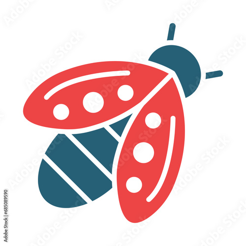 Bee Glyph Two Color Icon Design