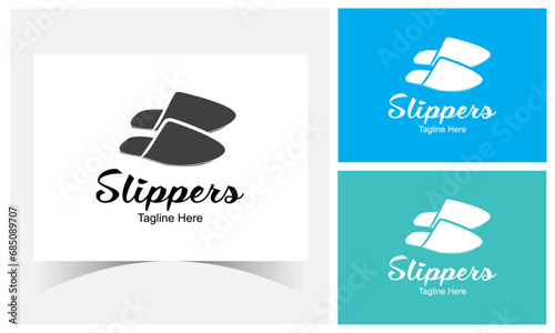 Slippers Logo Design Template. Comfortable home shoes.