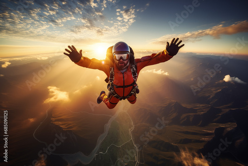 person man sky diving 