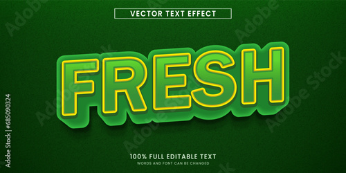 Vector design editable text effect, fresh text style